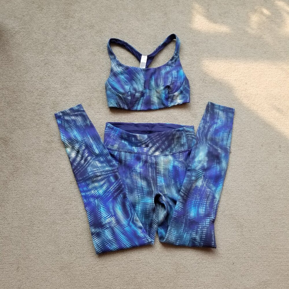 Lululemon Set Invigorate High-Rise Tight 28" Wunder Train Bra size 6 Flux Blue